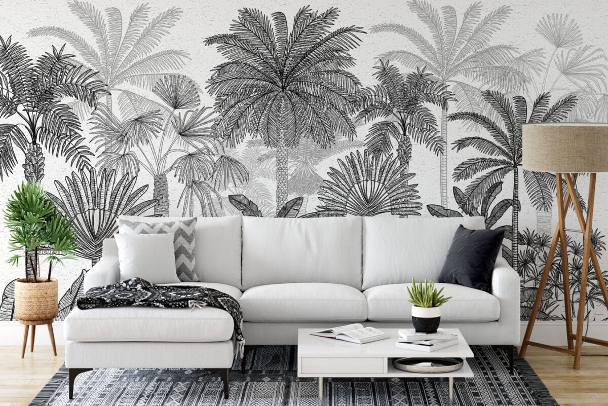 Papier peint jungle noir et blanc une touche exotique et moderne pour votre intérieur