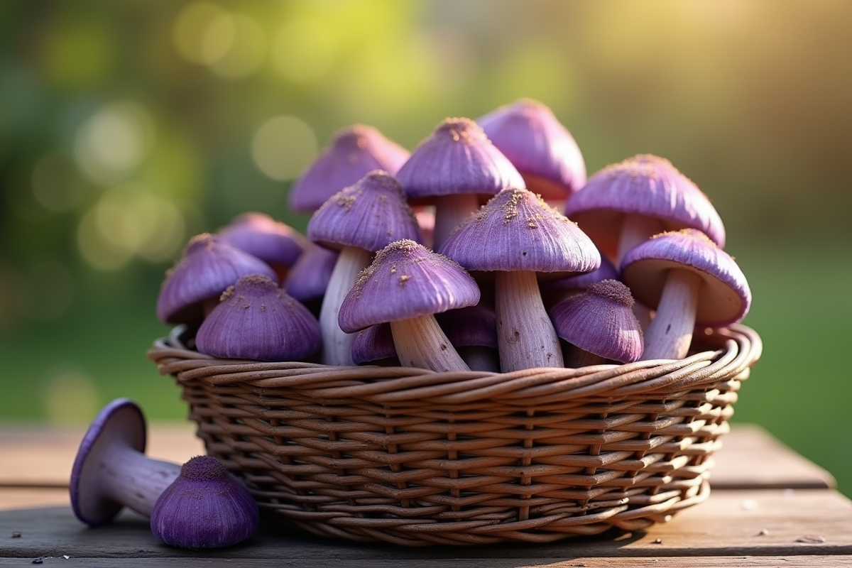 champignons violets